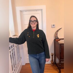 90s Vintage Pooh Bear Green Quarter Zip Sweater Sz M